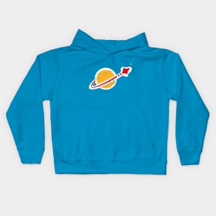 Lego Style Faded Retro Space Logo Kids Hoodie